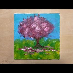 Pink cherry blossom tree painting by Ryanchristyarts